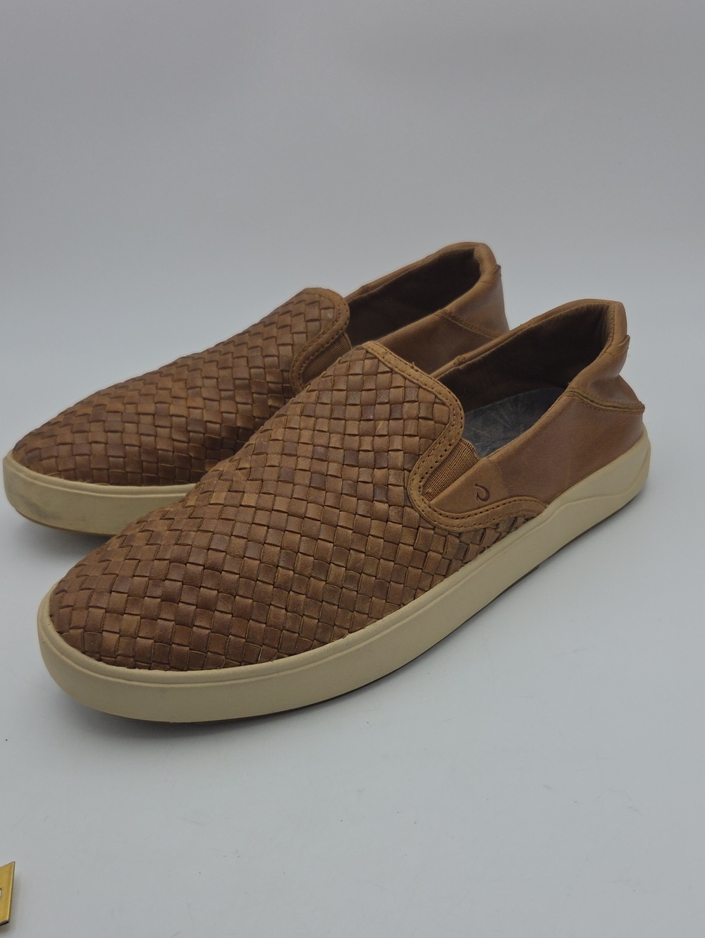Olukai Lae'ahi Lauhala Shoes Mens Size 9 Fox Woven Leather Slip On Casual